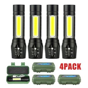 2Set USB Rechargeable COB LED Flashlight (Quantity: 4 sets)