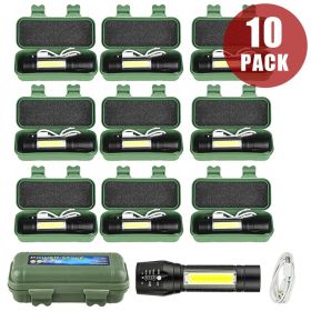 2Set USB Rechargeable COB LED Flashlight (Quantity: 10 sets)