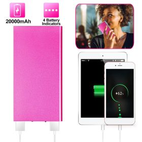 20000mAh Power Bank Ultra-thin (Color: Hot Pink)