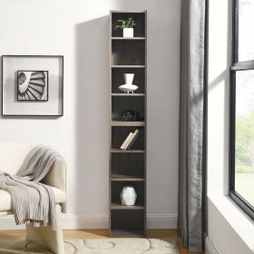 8-Tier Media Tower Rack, CD DVD Slim Storage Cabinet with Adjustable Shelves, Tall Narrow Bookcase Display Bookshelf for Home Office (Color: as Pic)