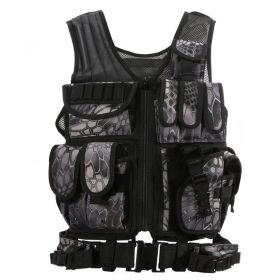 Military Tactical Vest (Color: Black Python Pattern)