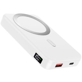 Wireless Power Bank 10000mAh Magnetic Portable Charger 22.5W Fast Charging Fit for iPhone 12 13 Pro Mini Pro Max (Color: White)