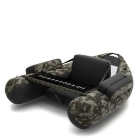 Inflatable Float Tube with Pump Storage Pockets and Fish Ruler (Color: Camouflage)