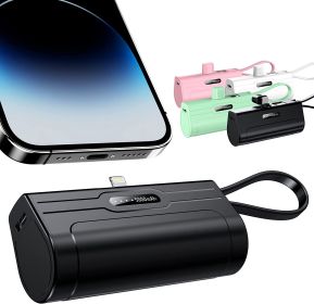 PowerKey â€“ Keychain 2 in 1 Power Bank With Dual Charging Cord (Color: Black)