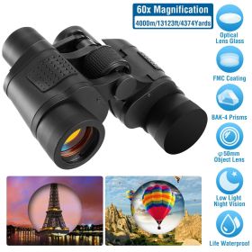 Portable HD Binoculars with FMC Lens – Low Light Night Vision Telescope (Color: Black)