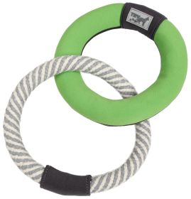 Jute Rope and Floating Ring Dog Toy (Color: Green)