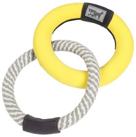Jute Rope and Floating Ring Dog Toy (Color: Yellow)
