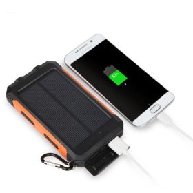 Jumbo Capacity 20,000 mAh Waterproof Solar Power Bank (Color: Orange)