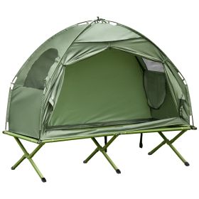 Outsunny Camping Tent Cot – Single Person Folding Off-Ground Outdoor Bed (Color: as Pic)