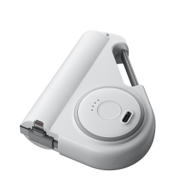 5000mAh Cool Power Bank – Retractable Cable Lightning Type-C with Flashlight (Color: White)