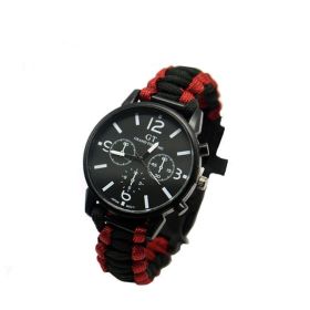 Multi function Survival Bracelet  With LED Light (Color: RED-BLUE)