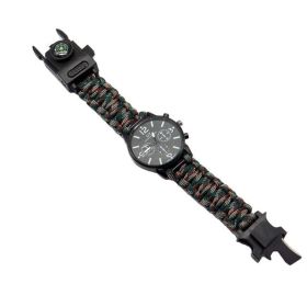 Multi function Survival Bracelet  With LED Light (Color: CAMO-Multi Color)