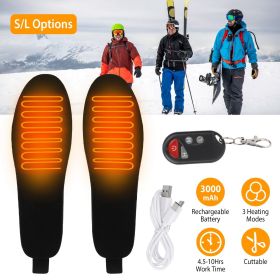 3000mAh Rechargeable Battery  Trimmable Heated Shoe Insoles (size: S)