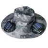 Wide Brim Sun Hat With 2 Solar Rechargeable Fans