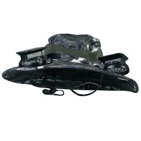 Wide Brim Sun Hat With 2 Solar Rechargeable Fans (Color: Green Graffiti)