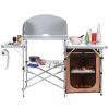 Portable Grilling Table with Windscreen Bag