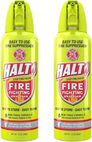 HALT! Handheld Fire Fighting Foam Spray – Compact Emergency Fire Safety (size: 2 Pack)