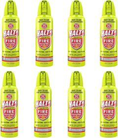 HALT! Handheld Fire Fighting Foam Spray – Compact Emergency Fire Safety (size: 8 Pack)