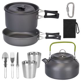 Camping Cookware Set (Color: grey)