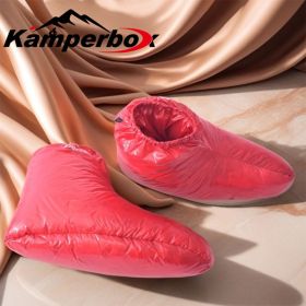 Kamperbox Down Slippers for Sleeping Bag (Color: Red)