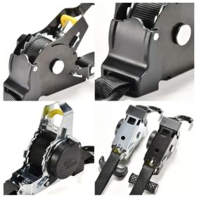 Retractable Ratchet Strap (Color: White T-shaped handle)
