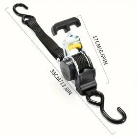 Retractable Ratchet Strap (Color: Black round handle)