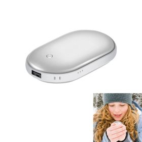 Portable Power Bank Rechargeable Pocket Warmer (Type: 5000mAh, Color: Silver)
