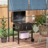 Outsunny Charcoal BBQ Grill – Portable Outdoor Cooker with Side Table and Wheels
