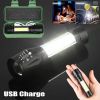 2Set USB Rechargeable COB LED Flashlight