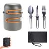 5Pcs Camping Cookware Mess Kit and Carry Mesh Bag for Outdoor Camping Hiking and Picnic