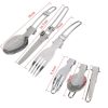 5Pcs Camping Cookware Mess Kit and Carry Mesh Bag for Outdoor Camping Hiking and Picnic