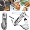 420 Camping Knife Cutlery – Multi-Function Folding Pocket Knife Utensils