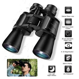 Portable Zoom Binoculars with FMC Lens  Night Vision (Color: Black)
