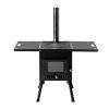 black iron panel with chimney camping stove N001