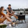 black iron panel with chimney camping stove N001