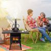 black iron panel with chimney camping stove N001