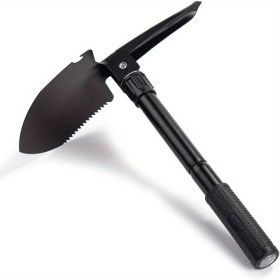 1pc Portable Foldable Camping Shovel (Color: Black)