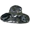 Wide Brim Sun Hat With 2 Solar Rechargeable Fans