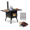 black iron panel with chimney camping stove N001