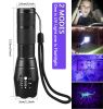 UV Flashlight LED Torch Ultra Violet Black