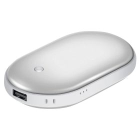 Power Bank Rechargeable Pocket Warmer (Color: Silver)
