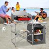 Portable Grilling Table with Windscreen Bag