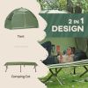 Outsunny Camping Tent Cot – Single Person Folding Off-Ground Outdoor Bed