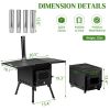 black iron panel with chimney camping stove N001