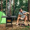 black iron panel with chimney camping stove N001