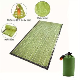 1pc Coldproof  Portable Single Sleeping Bag (Color: Green)