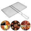 1pc Stainless Steel Vegetable BBQ Grilling Basket – Portable Folding Fish Grill Accessory