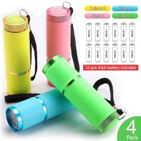 Glow In Dark Flashlight (Color: 4Colors PACK-Including Battery)
